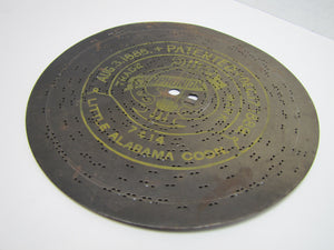 1889 BLACK AMERICANA PATENT LITTLE ALABAMA COON SYMPHONION MUSIC DISC