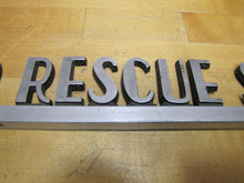 Load image into Gallery viewer, FANWOOD RESQUE SQUAD INC Old Aluminum Metal Advertising Sign Plaque Ambulance Firetruck
