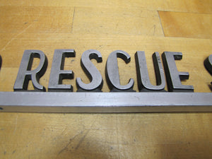 FANWOOD RESQUE SQUAD INC Old Aluminum Metal Advertising Sign Plaque Ambulance Firetruck
