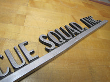 Load image into Gallery viewer, FANWOOD RESQUE SQUAD INC Old Aluminum Metal Advertising Sign Plaque Ambulance Firetruck
