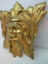 Load image into Gallery viewer, Exquisite 19c Antique Brass Figural Face Ornate High Relief Scary Architectural
