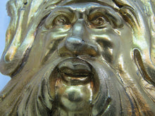 Load image into Gallery viewer, Exquisite 19c Antique Brass Figural Face Ornate High Relief Scary Architectural
