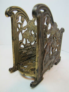 Art Nouveau Maiden Lillies Decorative Arts Antique Letter Holder Rack Desk Art