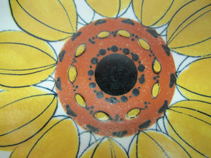 Vtg md ARABIA FINLAND HLA Sunflower plate dish sun rose handpainted signed HLA