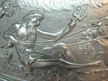 Load image into Gallery viewer, Neptune Cherub Horses Waves Old High Relief Wall Plaque Charger Ornate Artwork
