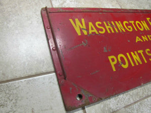 Old WASHINGTON EXPRESS and POINTS SOUTH RailRoad Station Train Sign 2x side RR
