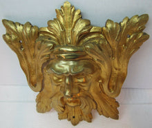 Load image into Gallery viewer, Exquisite 19c Antique Brass Figural Face Ornate High Relief Scary Architectural
