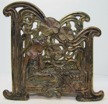 Load image into Gallery viewer, Art Nouveau Maiden Lillies Decorative Arts Antique Letter Holder Rack Desk Art
