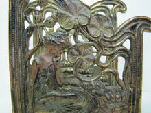 Load image into Gallery viewer, Art Nouveau Maiden Lillies Decorative Arts Antique Letter Holder Rack Desk Art
