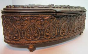 Antique Jenning Brothers Victorian Era Trinket Casket Dresser Top Box *ornate