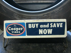 Vintage COOPER TIRES Store Display Sign - double signs Auto Gas Oil advertising