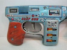 Load image into Gallery viewer, Vintage 1960s TN Tin Litho Japan Burp Gun Bullets Move-Sparks-Noise Space Raygun
