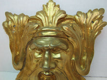 Load image into Gallery viewer, Exquisite 19c Antique Brass Figural Face Ornate High Relief Scary Architectural
