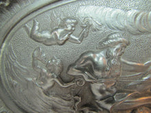 Load image into Gallery viewer, Neptune Cherub Horses Waves Old High Relief Wall Plaque Charger Ornate Artwork
