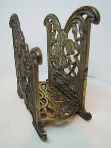 Art Nouveau Maiden Lillies Decorative Arts Antique Letter Holder Rack Desk Art