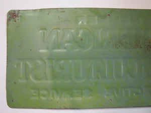 Orig 1960 Member AMERICAN AGRICULTURIST Protective Service Sign raised metal