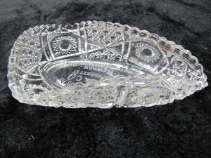 Antique DONALD & Co Advertising NEWARK NJ Glass Dish EAPG FURNITURE CARPET STOVE