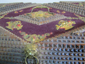 Tramp Art ZUM ANDENKEN IN MEMORIUM Ornately Decorated Antique Box Folk Artwork