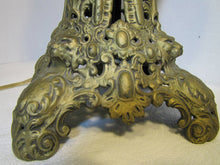 Load image into Gallery viewer, Antique VICTORIAN 1800&#39;s Figural &amp; Decorated Oil LAMP - ornate design throughout
