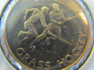 1980 MOSCOW OLYMPICS GRASS HOCKEY MEDAL Coin Official PNC Collection