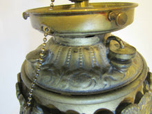 Load image into Gallery viewer, Antique VICTORIAN 1800&#39;s Figural &amp; Decorated Oil LAMP - ornate design throughout
