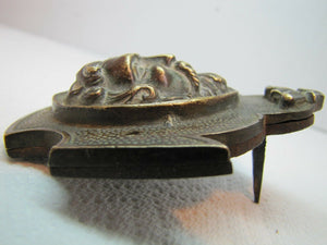 Exquisite Antique Bronze Wrought Iron Figural Key Hole Unusual Design Mans Face