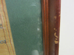 19c Sampler 1866 CAROLINE PAPE framed alphabet numbers sm decorative art designs