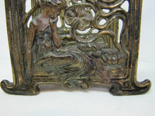 Load image into Gallery viewer, Art Nouveau Maiden Lillies Decorative Arts Antique Letter Holder Rack Desk Art
