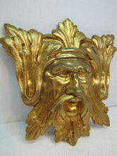 Load image into Gallery viewer, Exquisite 19c Antique Brass Figural Face Ornate High Relief Scary Architectural
