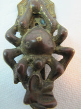 Load image into Gallery viewer, SPIDER CATCHING FLY WEB Antique Bronze Figural Interior Hardware Door Knocker

