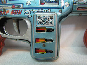 Vintage 1960s TN Tin Litho Japan Burp Gun Bullets Move-Sparks-Noise Space Raygun