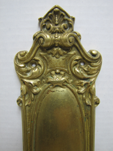 Load image into Gallery viewer, Old Brass Door Push Architectural Hardware Element Ornate High Relief Detail
