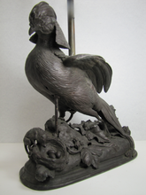 Load image into Gallery viewer, 19c P COMOLERA Fighting Cock Bird Small Vermin Eggs Antique French Statue Lamp Paul Comolera (1818-1897)
