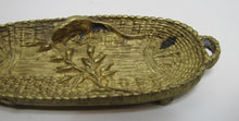 Load image into Gallery viewer, Antique Mouse Rat Brass Basket Wheat Decorative Arts Tray Card Tip Pin Ring Jewelry Trinket Knick Knack
