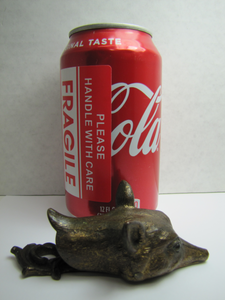 FOX Antique Decorative Arts Paperclip Bronze Brass with Glass Eyes Exquisite Ornate Fine Detailing