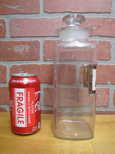 MAGN SULPH Antique Reverse Glass Label Apothecary Drug Store Medicine Jar Bottle