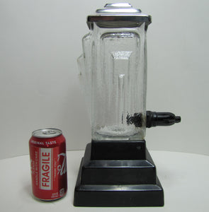 1920/30s Art Deco Skyscraper Syrup Drink Soda Fountain Dispenser E B Evans Co Ice Cream Shop Ornate Black Clear Glass