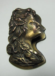 Antique Beautiful Maiden Long Flowing Hair Decorative Desk Art Paper Clip Paperweight Paperclip