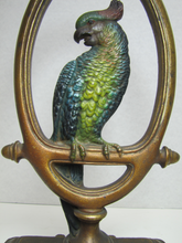 Load image into Gallery viewer, BRADLEY HUBBARD B&amp;H PARROT COCKATOO Antique Doorstop Decorative Art Statue Figural Bird Perched in Ring
