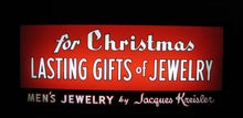 Load image into Gallery viewer, JACQUES KREISLER MENS JEWELRY CHRISTMAS GIFTS Reverse Glass Lighted Store Display Advertising Sign
