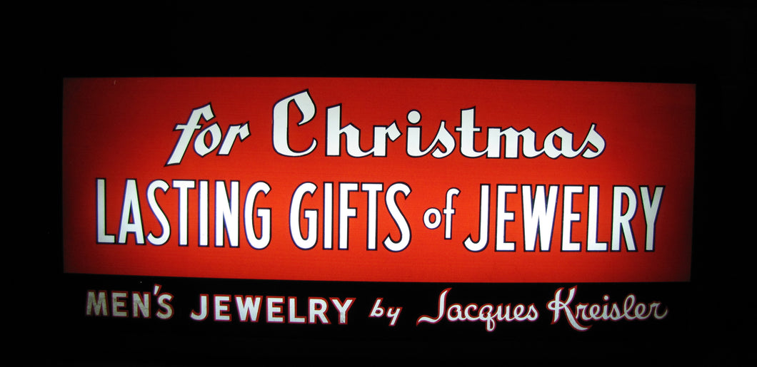 JACQUES KREISLER MENS JEWELRY CHRISTMAS GIFTS Reverse Glass Lighted Store Display Advertising Sign
