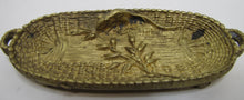 Load image into Gallery viewer, Antique Mouse Rat Brass Basket Wheat Decorative Arts Tray Card Tip Pin Ring Jewelry Trinket Knick Knack

