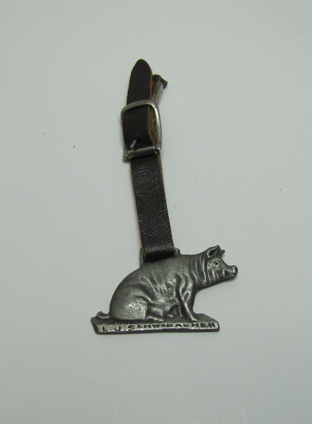 L J SCHWABACHER CHICAGO Antique Advertising Fob PROVISIONS GRAIN STOCK COTTON