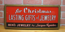 Load image into Gallery viewer, JACQUES KREISLER MENS JEWELRY CHRISTMAS GIFTS Reverse Glass Lighted Store Display Advertising Sign
