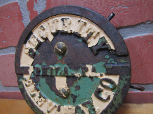 SECURITY ELEVATOR Co PHILA Pa Old Cast Iron Plaque Sign Architectural Hardware Salvage Element Advertising