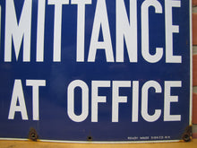 Load image into Gallery viewer, POSITIVELY NO ADMITTANCE APPLY AT OFFICE Old Porcelain Sign READY MADE NY 14x20
